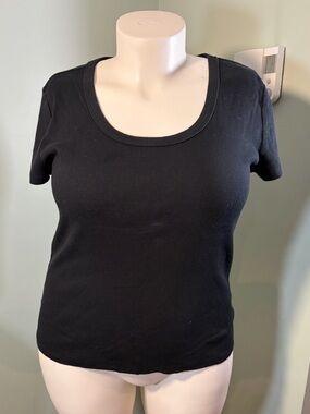 20. Talbots Black Short Sleeve Scoop Neck Tee